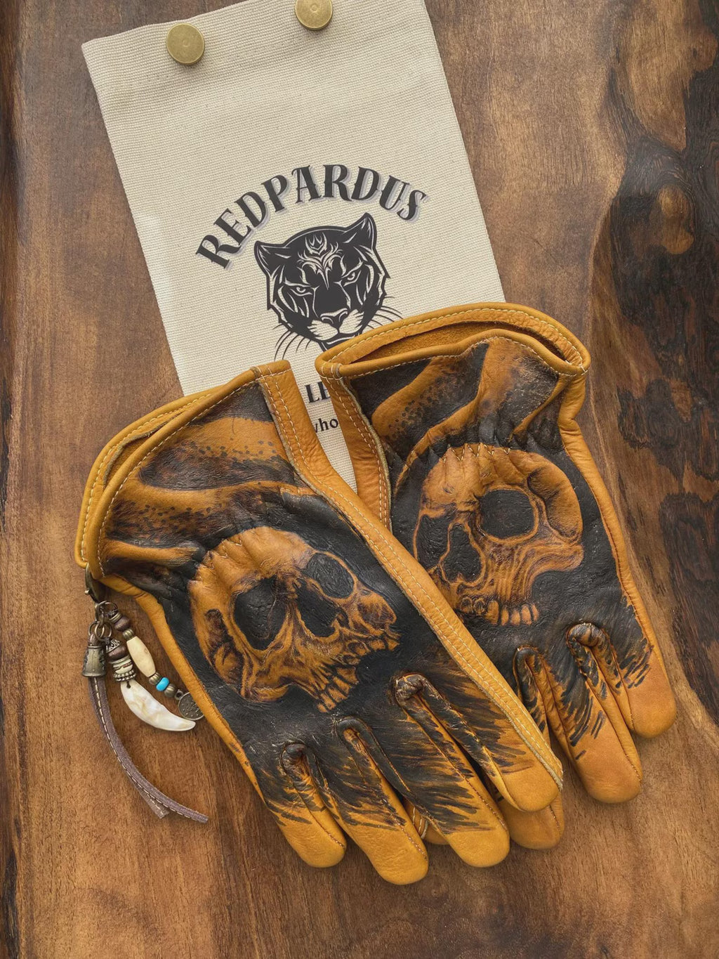 Handgefertigte Leder Motorrad Handschuhe Skull Inferno Shadow Biker Handschuhe