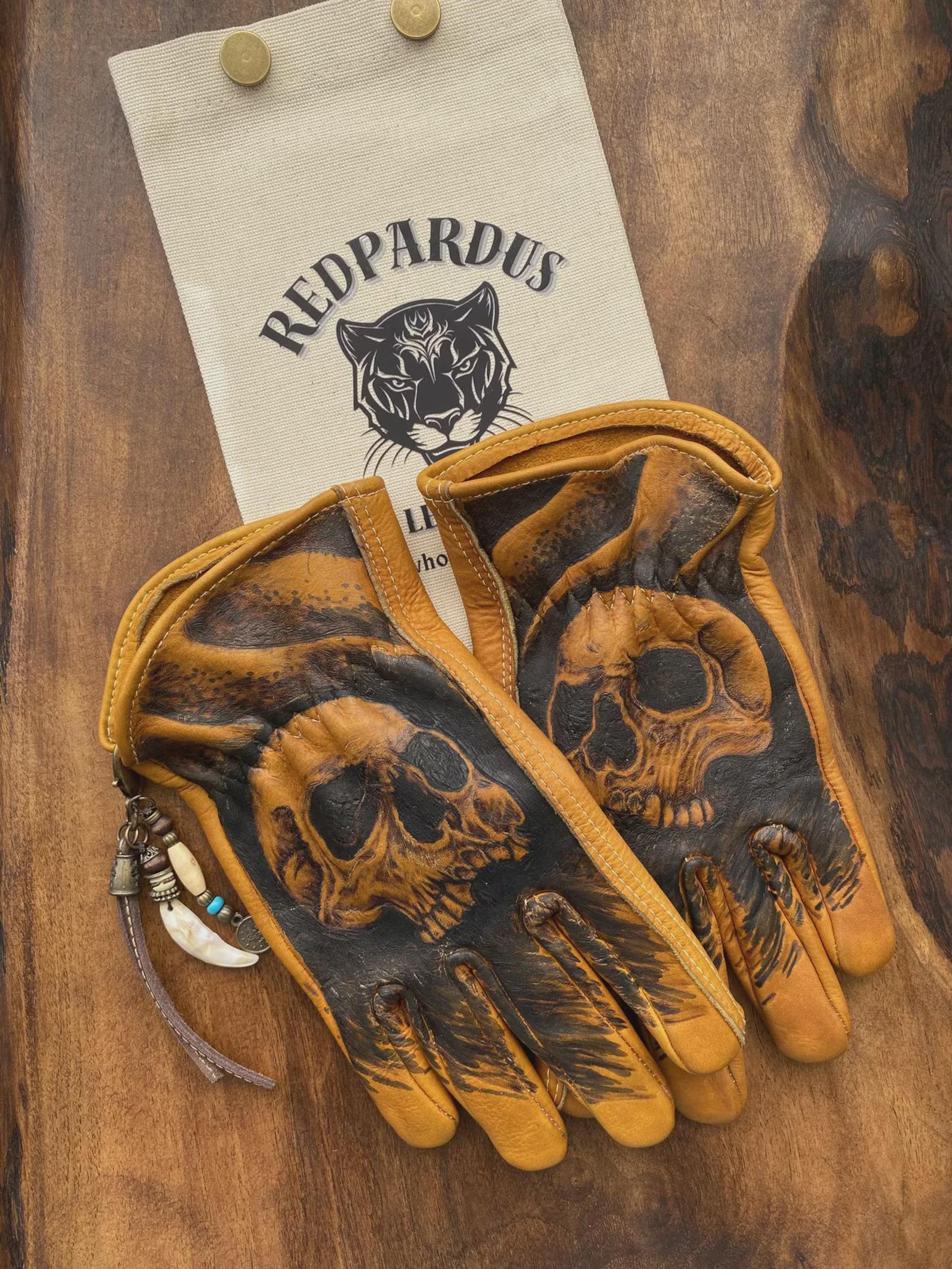 Handgefertigte Leder Motorrad Handschuhe Skull Inferno Shadow Biker Handschuhe
