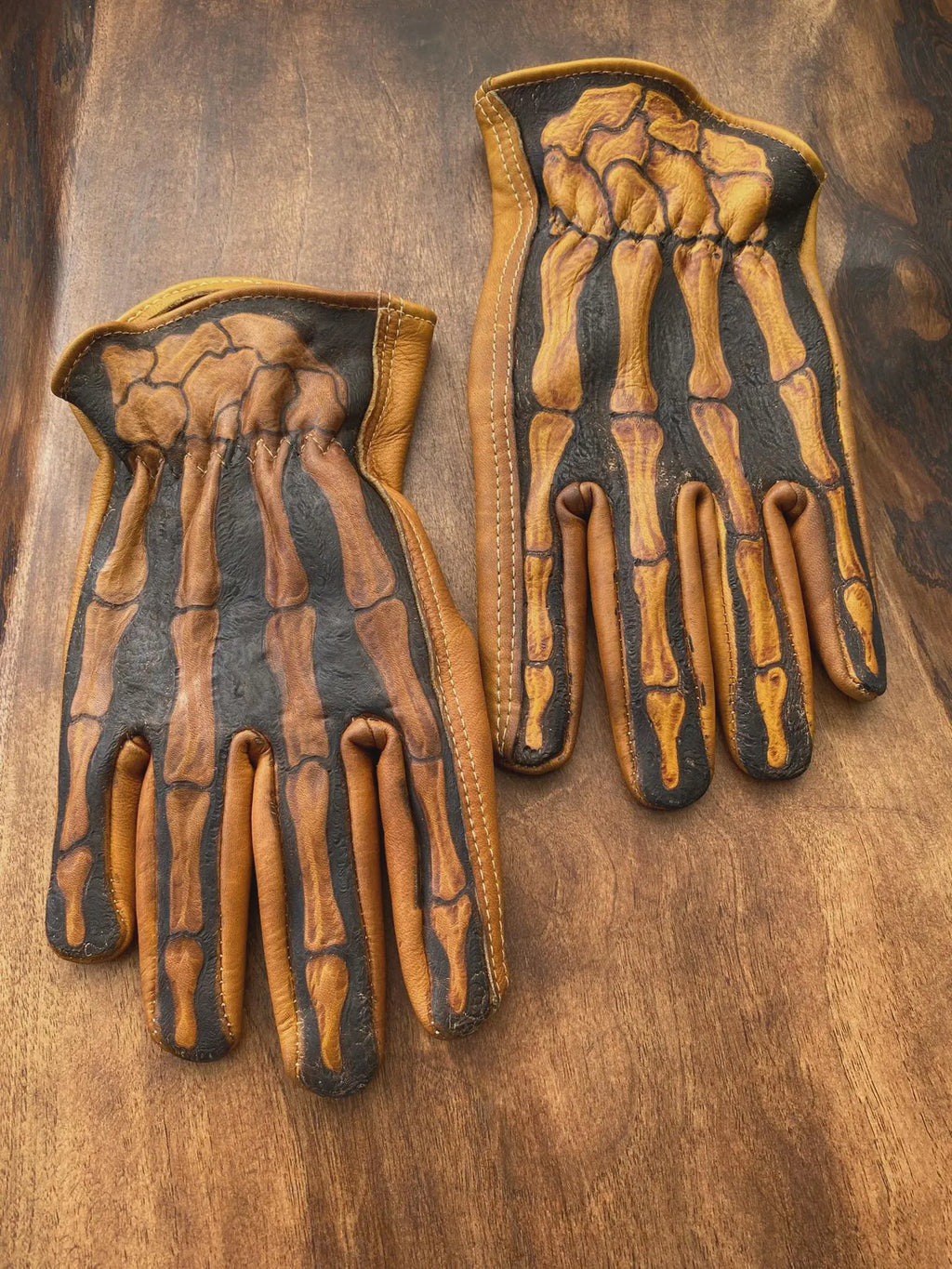 INFERNO KNOCHEN Leder Motorradhandschuhe