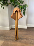Handgefertigter Leder Klapphocker - Walnuss Holz Dreibein Stuhl, Camping Faltender Musiker Sitz