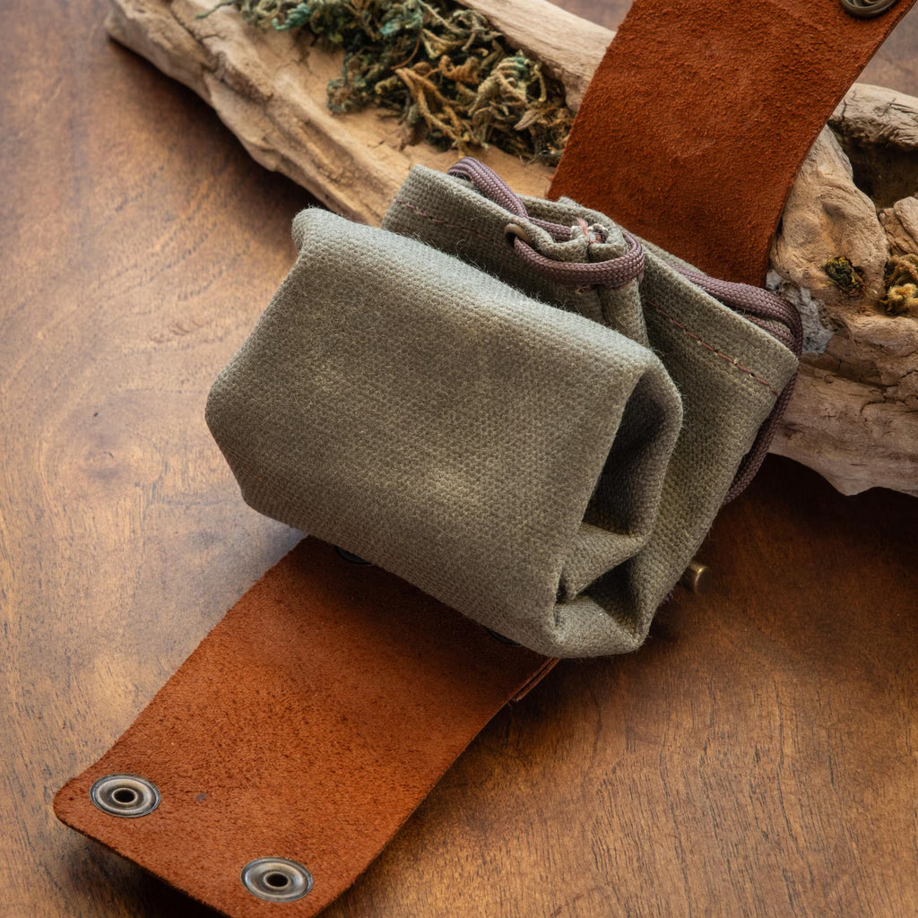 Leder - Futterbeutel - faltbare Wandergürteltasche