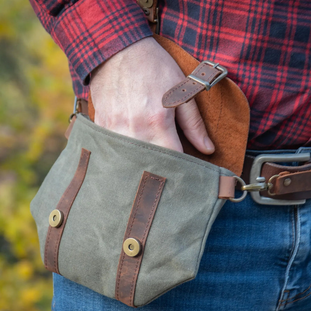Gewachste Canvas Gürteltasche – Leder Gürteltasche