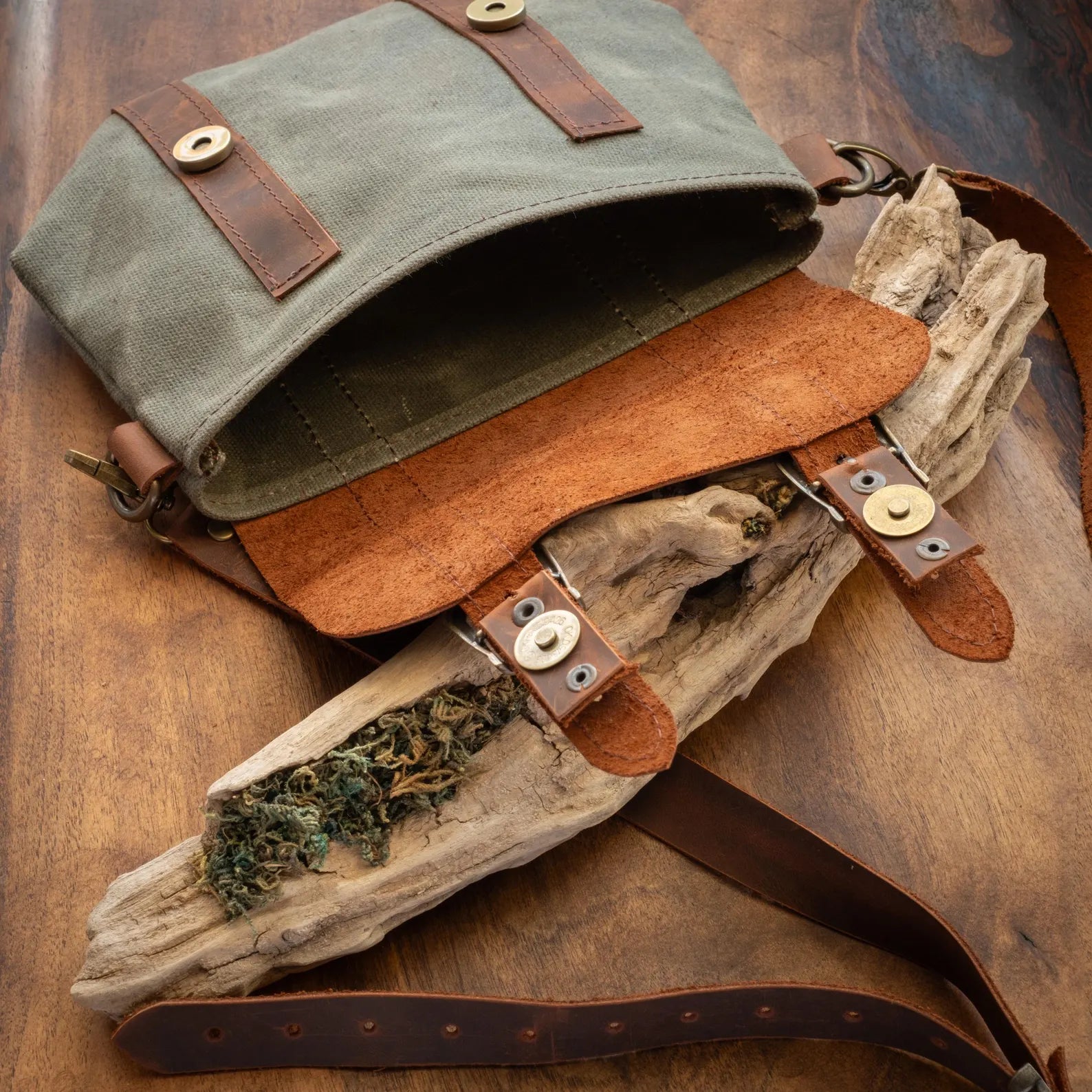 Gewachste Canvas Gürteltasche – Leder Gürteltasche