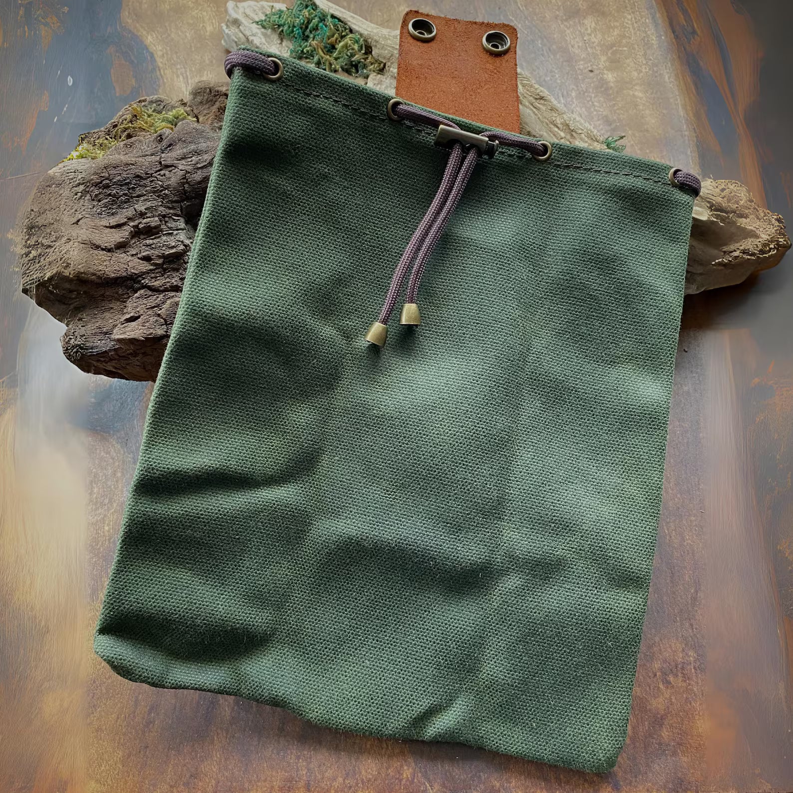 Leder - Futterbeutel - faltbare Wandergürteltasche