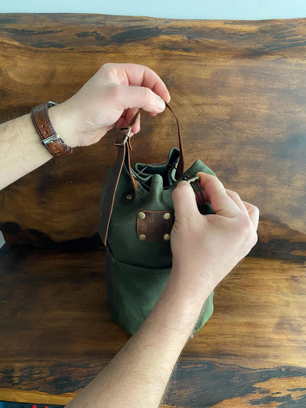 Handgefertigte Gewachste Canvas Tasche / Tasche für Camper und Vieles mehr