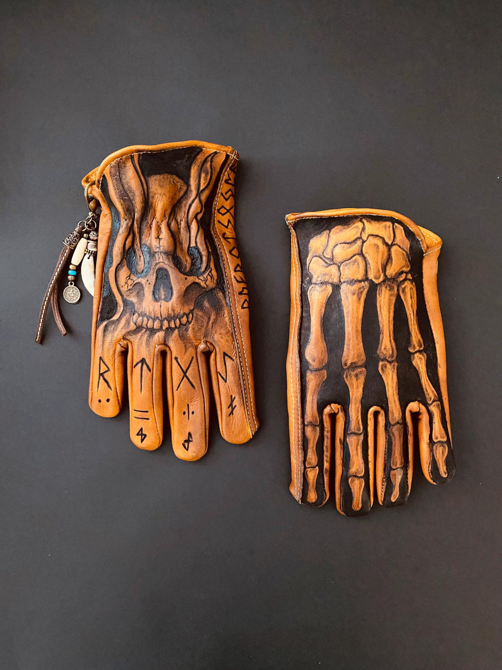 Inferno Lederhandschuhe Set Feuer brennen
