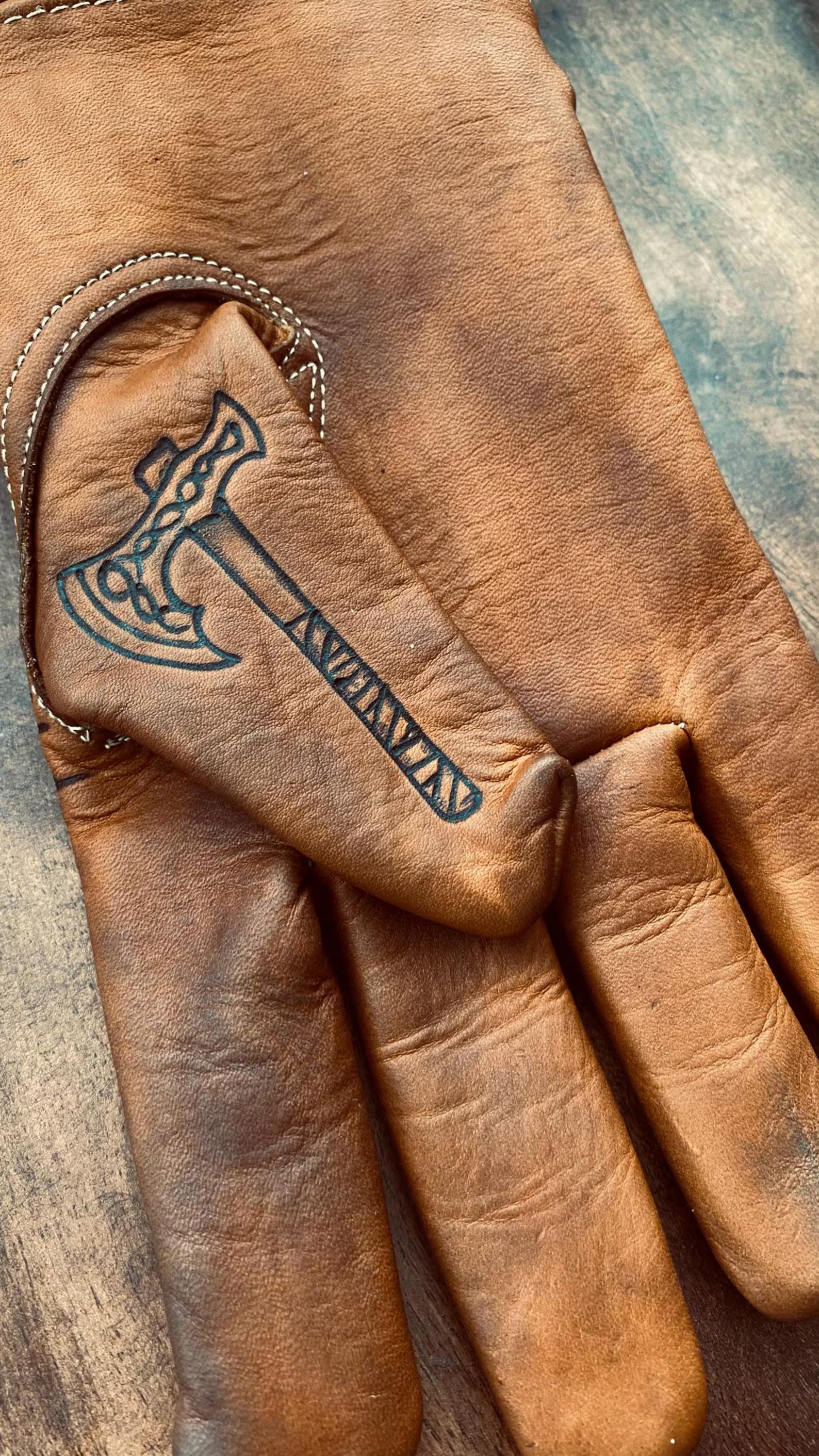 Inferno Lederhandschuhe Set Feuer brennen