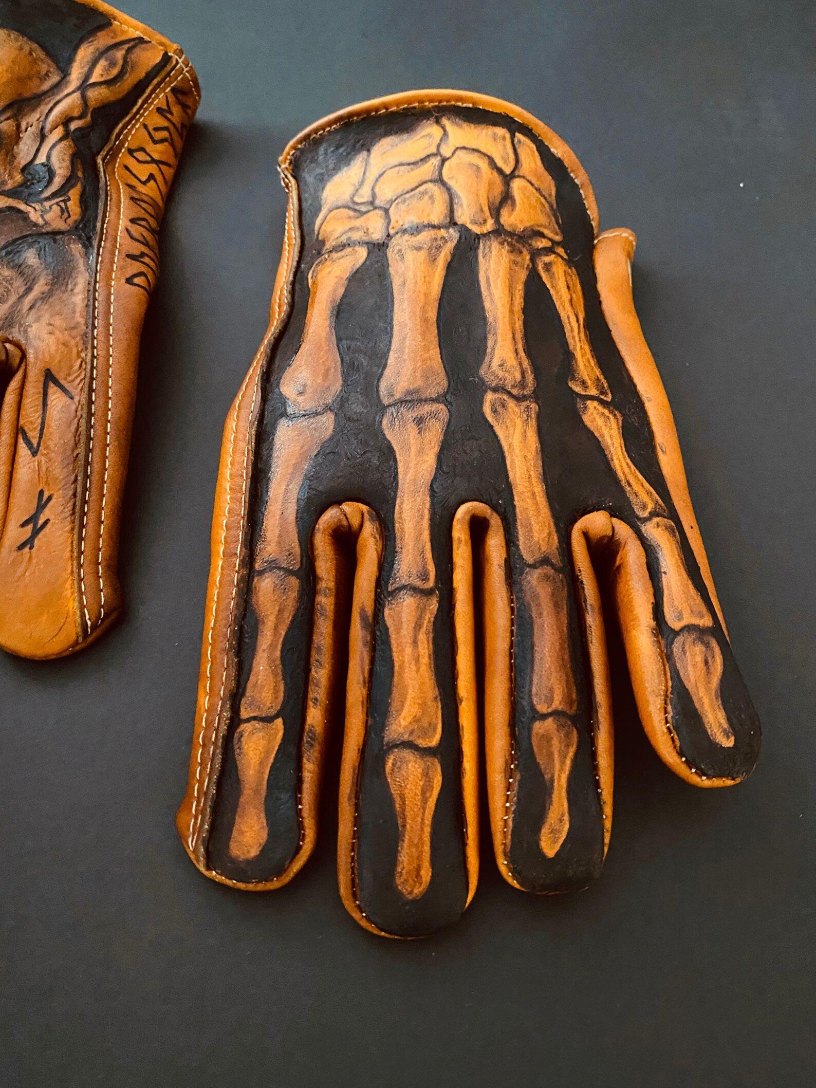 Inferno Lederhandschuhe Set Feuer brennen