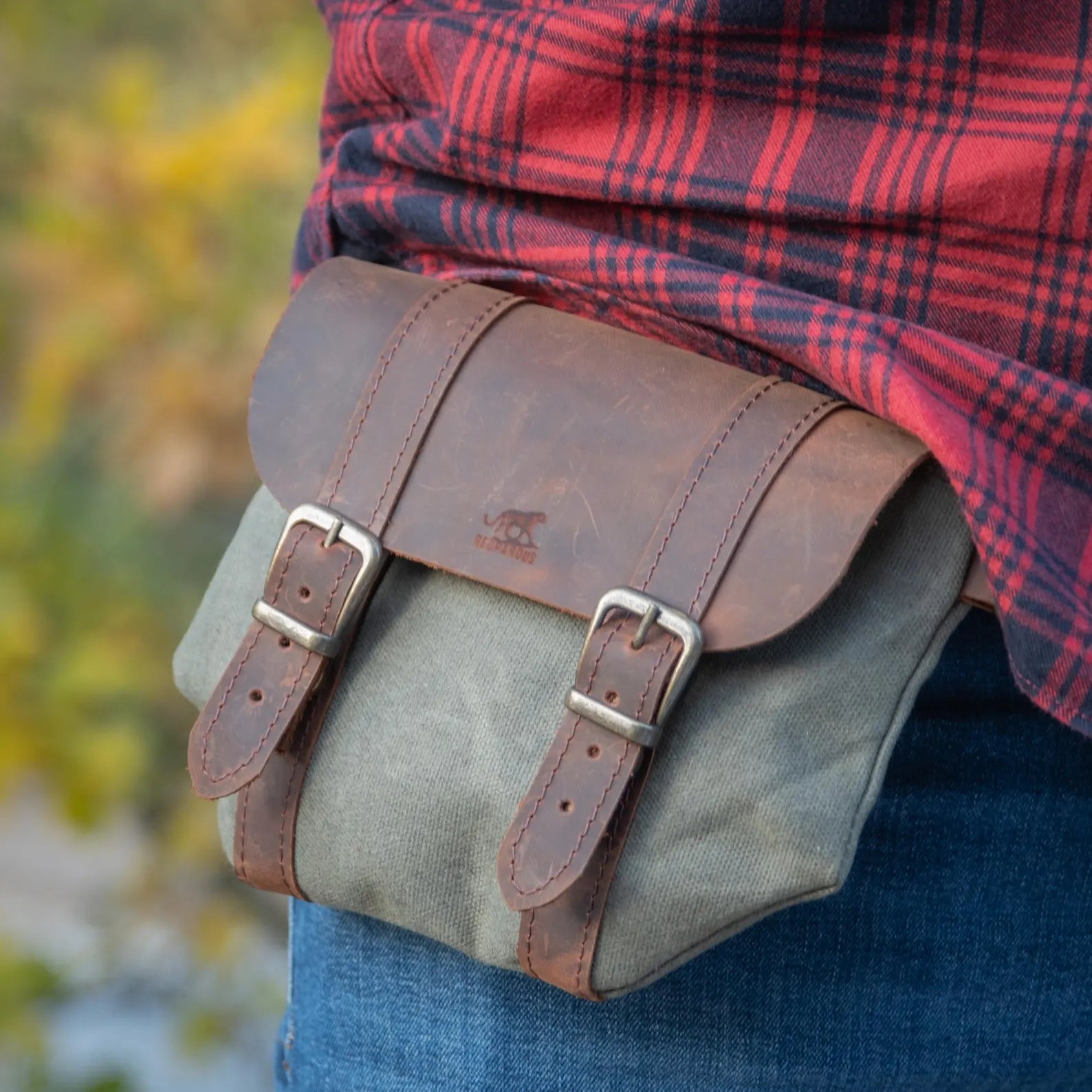 Gewachste Canvas Gürteltasche – Leder Gürteltasche