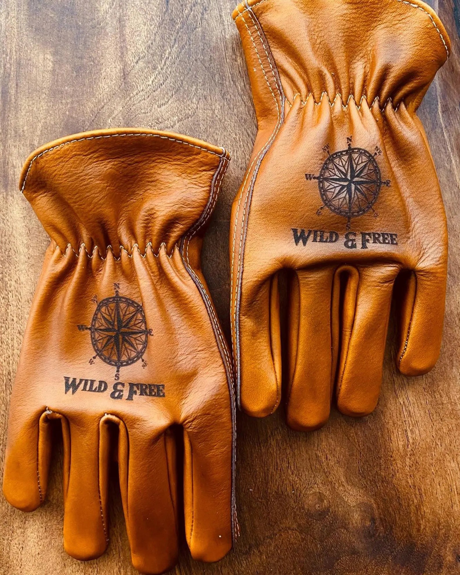 Wild and Free Echte Rindsleder Handschuhe